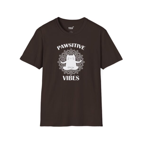 Pawsitive Vibes Funny Yoga T-Shirt - Image 2
