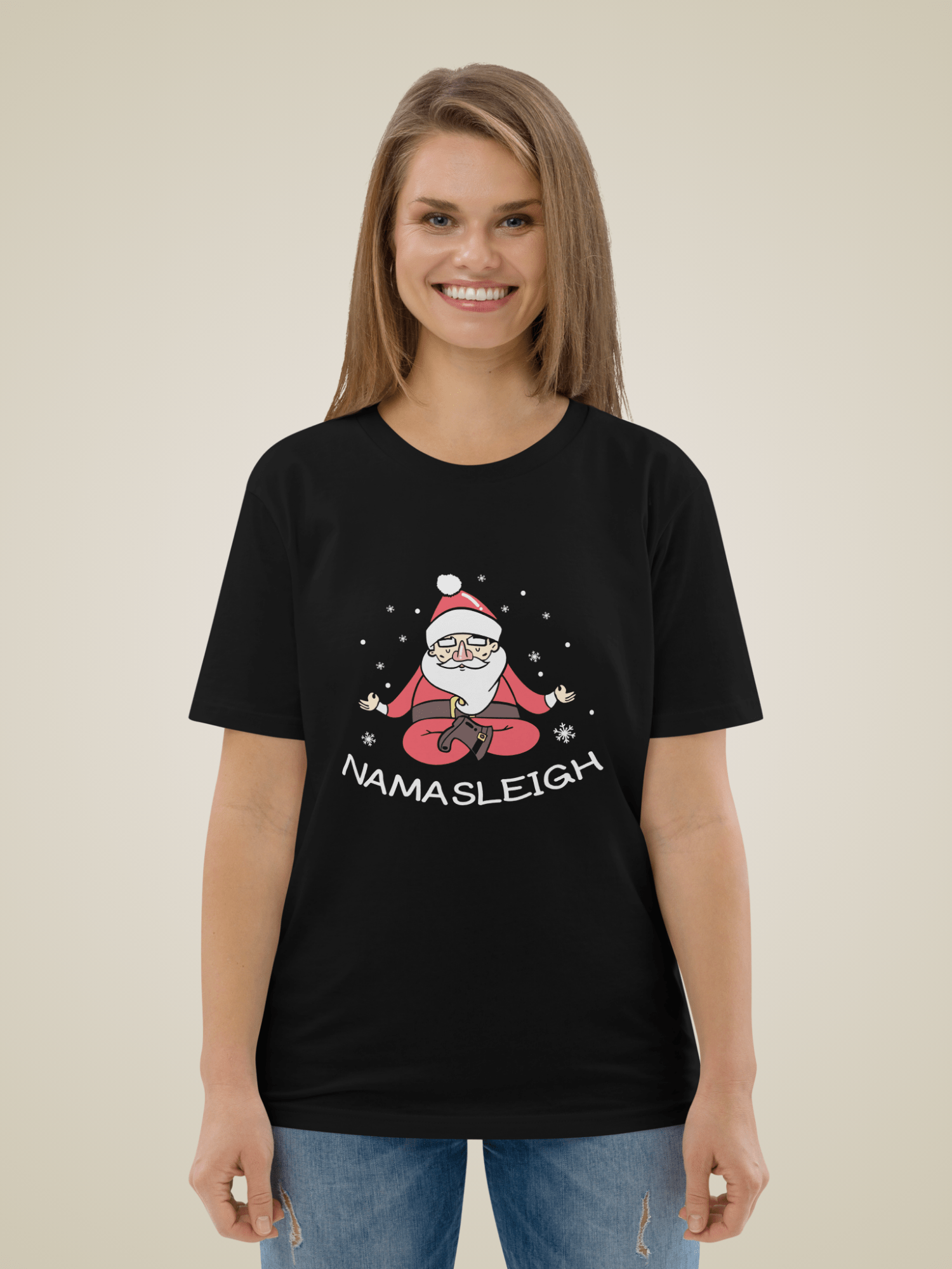Namasleigh – Santa Finds His Inner Peace” Yoga T-Shirt