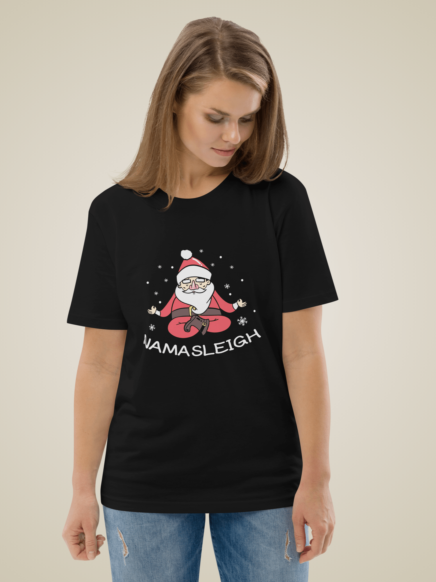 Namasleigh – Santa Finds His Inner Peace” Yoga T-Shirt